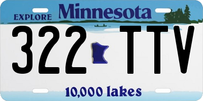 MN license plate 322TTV
