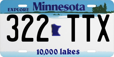 MN license plate 322TTX