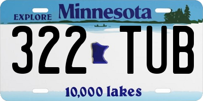 MN license plate 322TUB