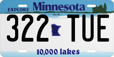 MN license plate 322TUE