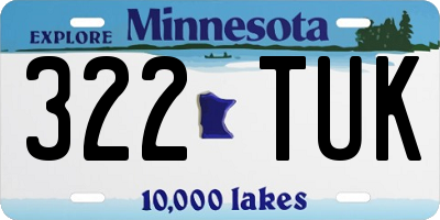 MN license plate 322TUK