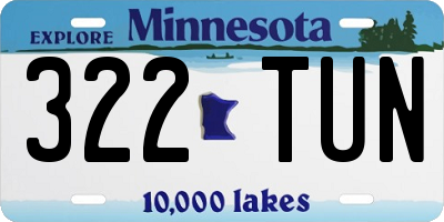 MN license plate 322TUN