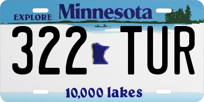MN license plate 322TUR