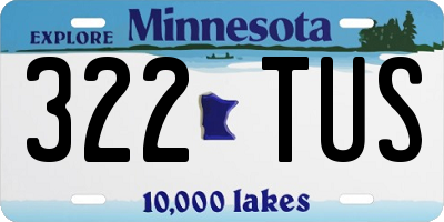 MN license plate 322TUS