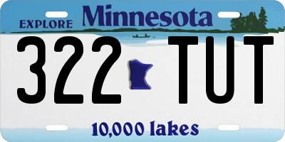 MN license plate 322TUT