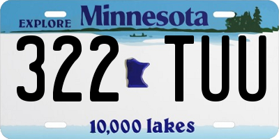 MN license plate 322TUU