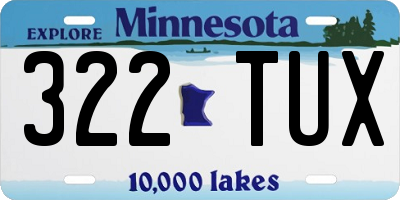 MN license plate 322TUX