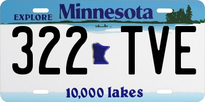 MN license plate 322TVE