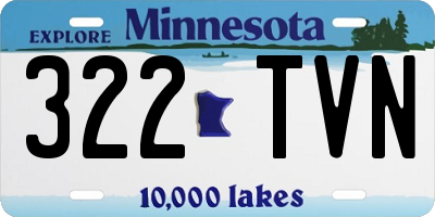 MN license plate 322TVN