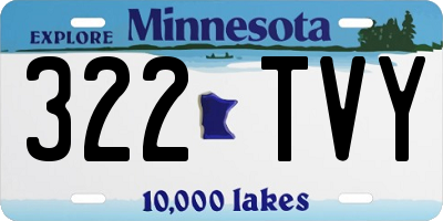 MN license plate 322TVY