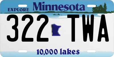 MN license plate 322TWA