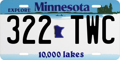 MN license plate 322TWC