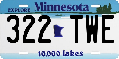 MN license plate 322TWE