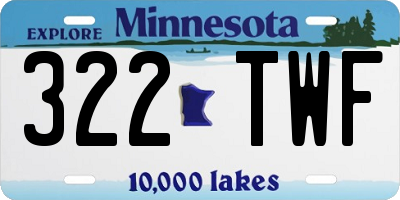 MN license plate 322TWF