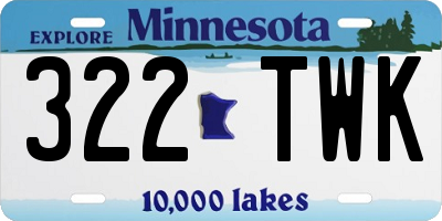 MN license plate 322TWK