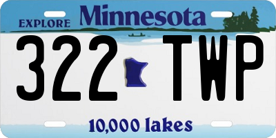 MN license plate 322TWP