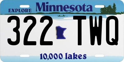 MN license plate 322TWQ