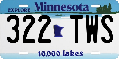 MN license plate 322TWS