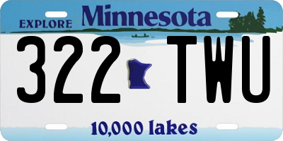 MN license plate 322TWU