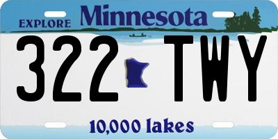 MN license plate 322TWY