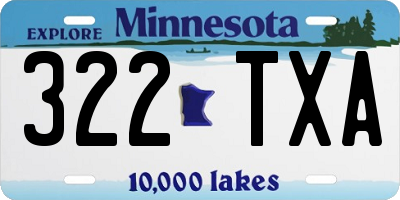 MN license plate 322TXA