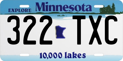 MN license plate 322TXC