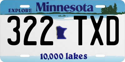 MN license plate 322TXD