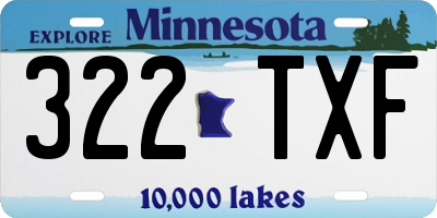 MN license plate 322TXF