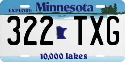 MN license plate 322TXG