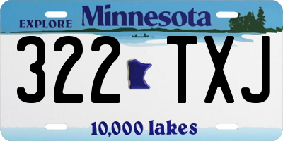 MN license plate 322TXJ