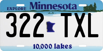 MN license plate 322TXL