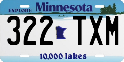 MN license plate 322TXM