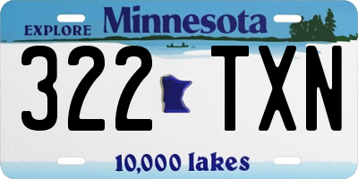 MN license plate 322TXN