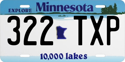 MN license plate 322TXP