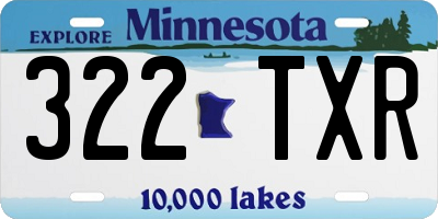 MN license plate 322TXR