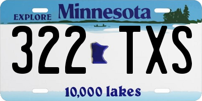 MN license plate 322TXS