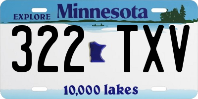 MN license plate 322TXV