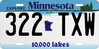 MN license plate 322TXW