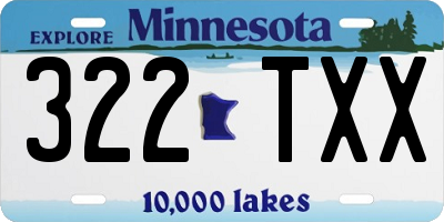 MN license plate 322TXX