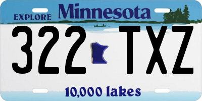 MN license plate 322TXZ