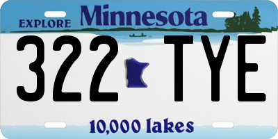 MN license plate 322TYE