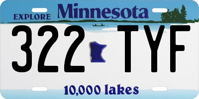 MN license plate 322TYF