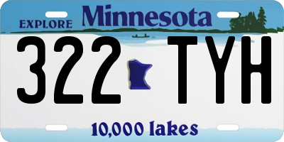 MN license plate 322TYH