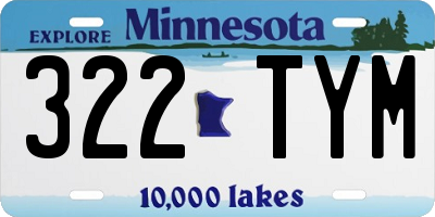 MN license plate 322TYM