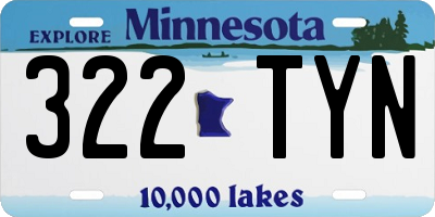 MN license plate 322TYN
