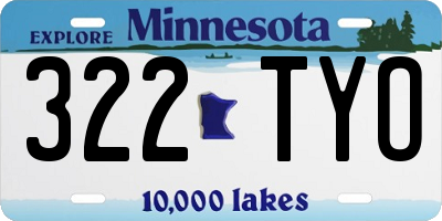MN license plate 322TYO