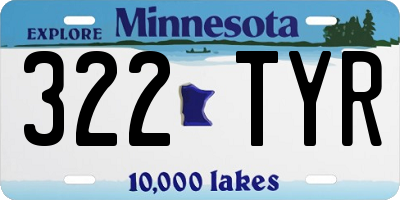 MN license plate 322TYR
