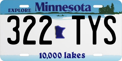 MN license plate 322TYS