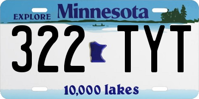 MN license plate 322TYT