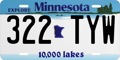 MN license plate 322TYW